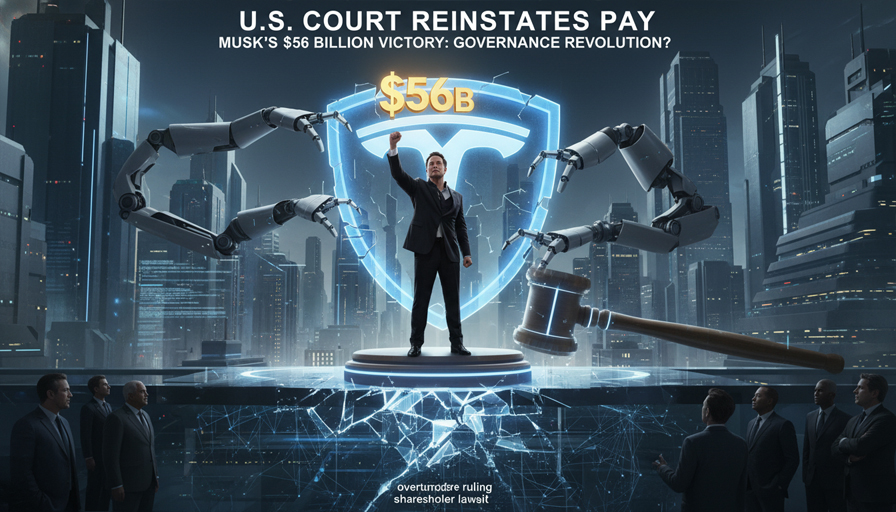 Elon Musk during Tesla compensation court ruling announcement