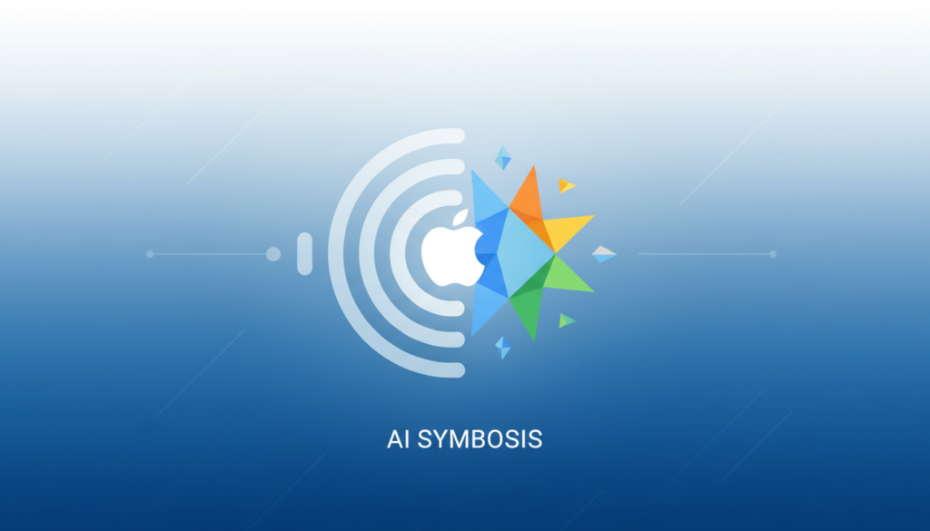 Apple Siri and Google Gemini logos merging to represent the new AI integration.